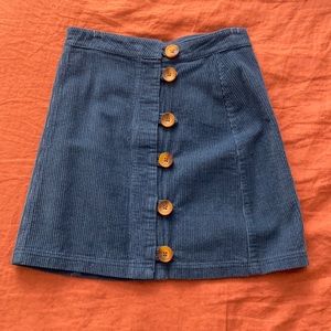 Boutique Corduroy Skirt with Buttons